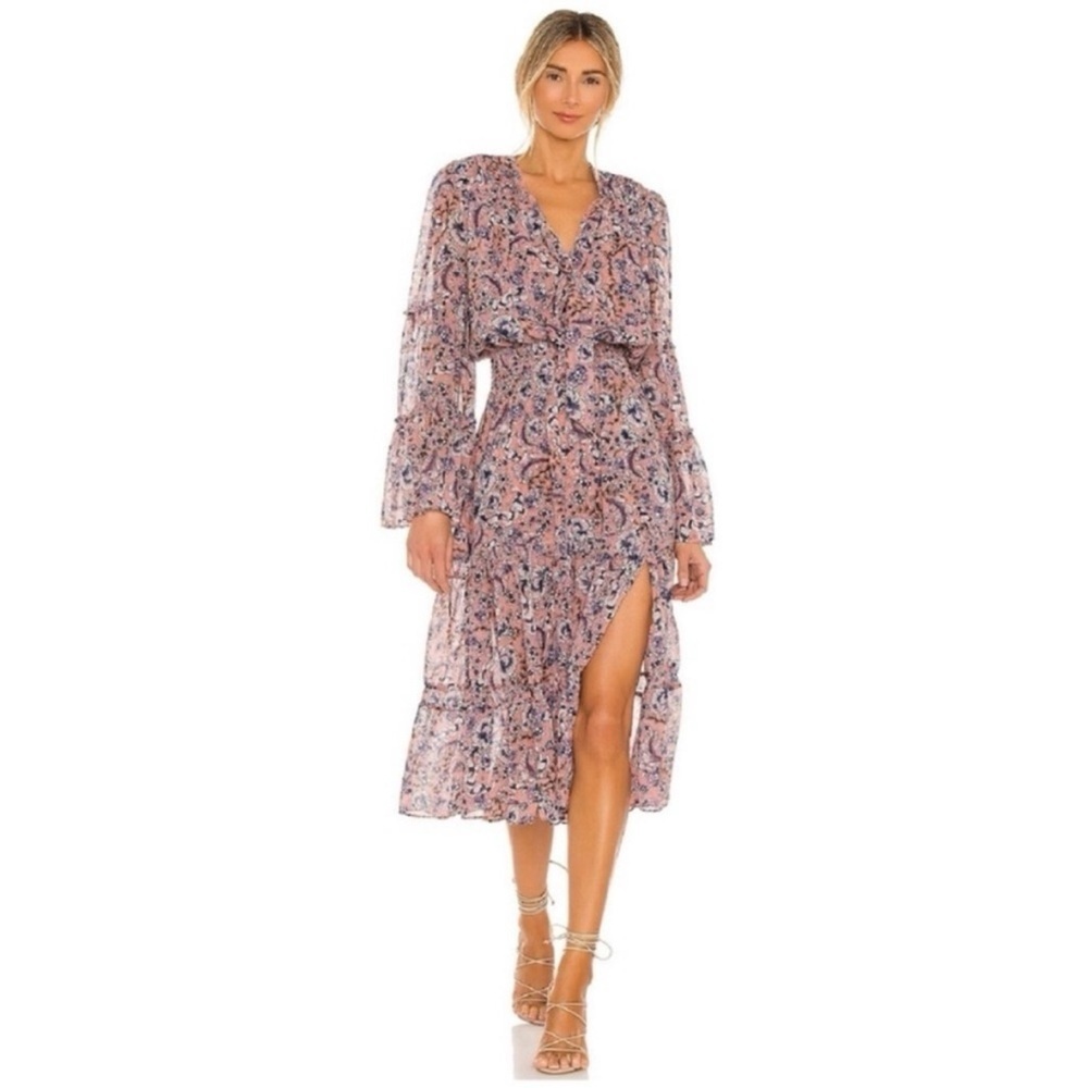 MISA LOS ANGELES Celeste Dress Floral Petals Of Lille Size Medium Flowy Midi
